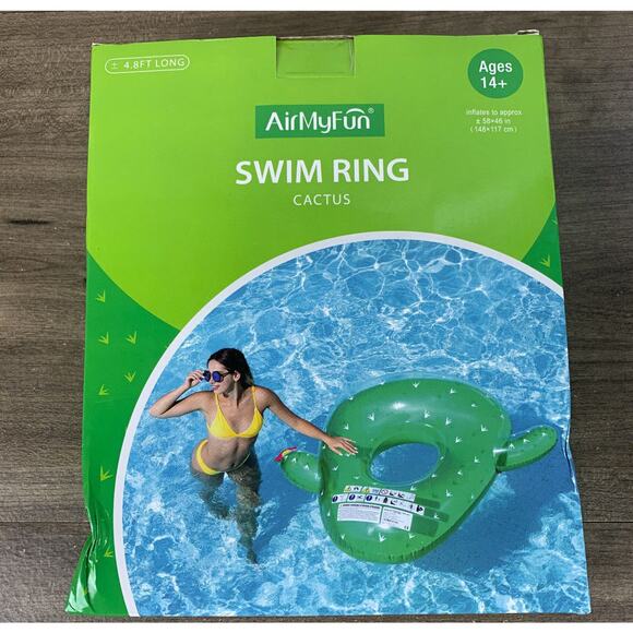 Giant Inflatable Cactus Shape Inner Tube Float Swimming Pool Toy Party PVC Rafts - Picture 10 of 12